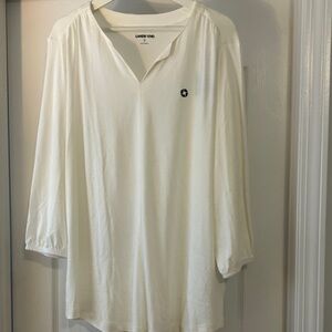 Chase Lands' End womens Cream Tunic Tee